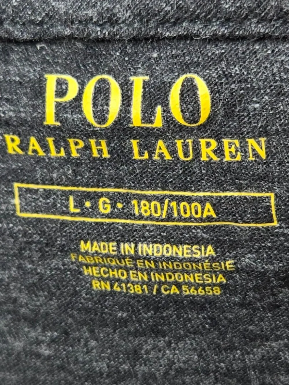Polo Ralph Lauren V Neck Shirt Mens Heathered Charcoal Everyday White‎ Pony L